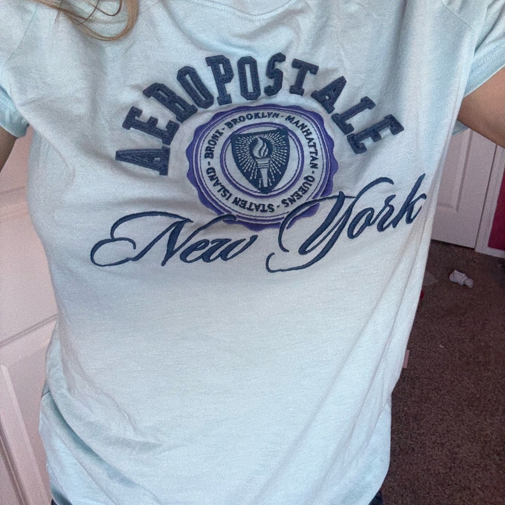 Aeropostale Classic Crew Light Blue Tee